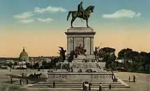 罗马加里波第纪念碑。配图邮政明信片，1910年