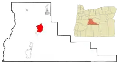 Location in 俄勒冈州