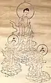 三尊接引像的白描图