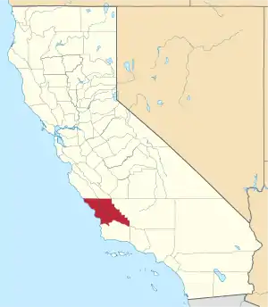Map of California highlighting San Luis Obispo County