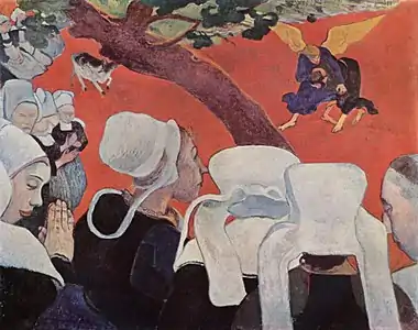 《佈道後的視覺》，保羅·高更