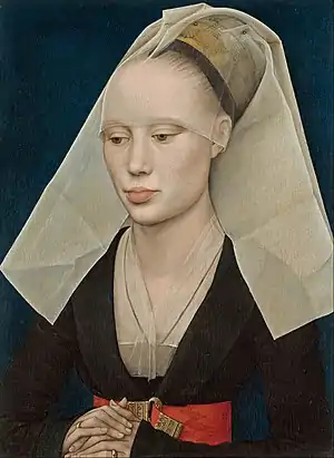羅希爾·范德魏登的《婦人畫像（英语：）》，37 × 27cm，約作於1460年，來自安德魯·威廉·梅隆的收藏。