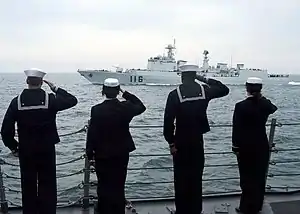 解放軍海军“石家庄”号驱逐舰（阅兵现场照片）