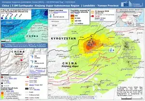 ECDM 地图,展示了此次地震的受灾情况